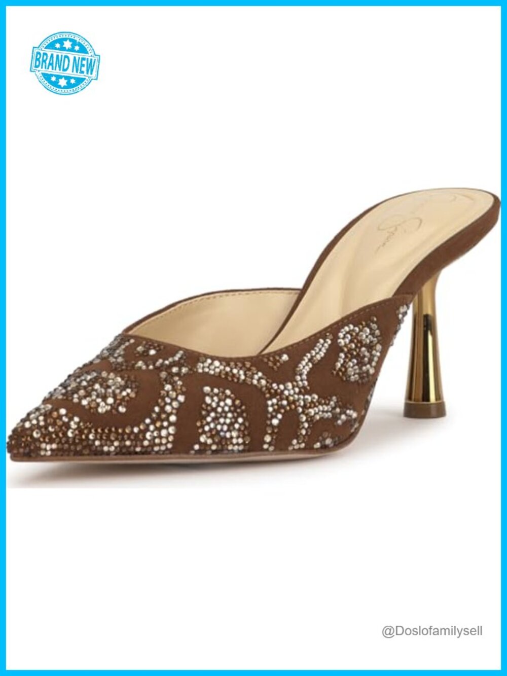 Faux Leather Pointed Toe Mule Pump - Pull-On Semi Formal Party Shoe